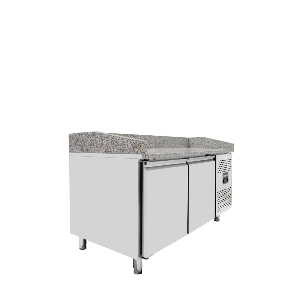 Pizzakühltisch / 2-türig "grau" inkl. Kühlaufsatz GN1/3, 1510 x 800 mm