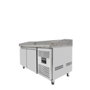 Pizzakühltisch / 2-türig "grau" inkl. Kühlaufsatz GN1/3, 1510 x 800 mm