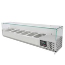 Pizzakühltisch / 1-türig & 7 Schubladen "schwarz" inkl. Kühlaufsatz GN1/3, 1510 x 800 mm
