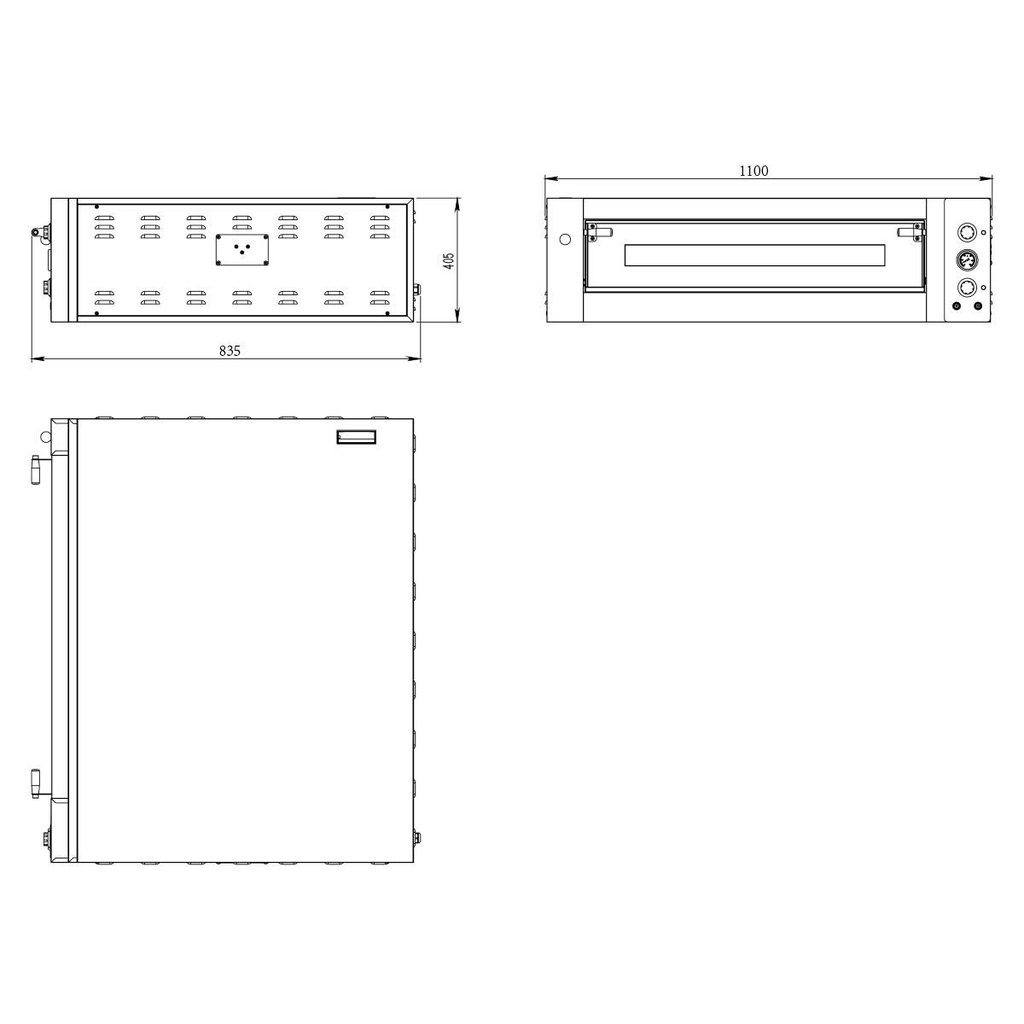 TOPLINE Elektro Pizzaofen 4 x 34 cm, 1100 x 835 mm