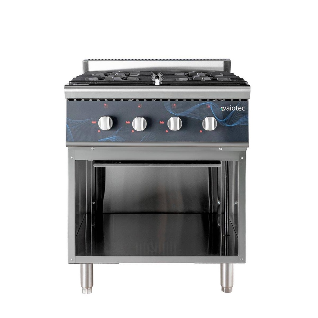 Gasherd - 4 Brenner 28,8 kW - offener Unterbau, 700 x 700 mm