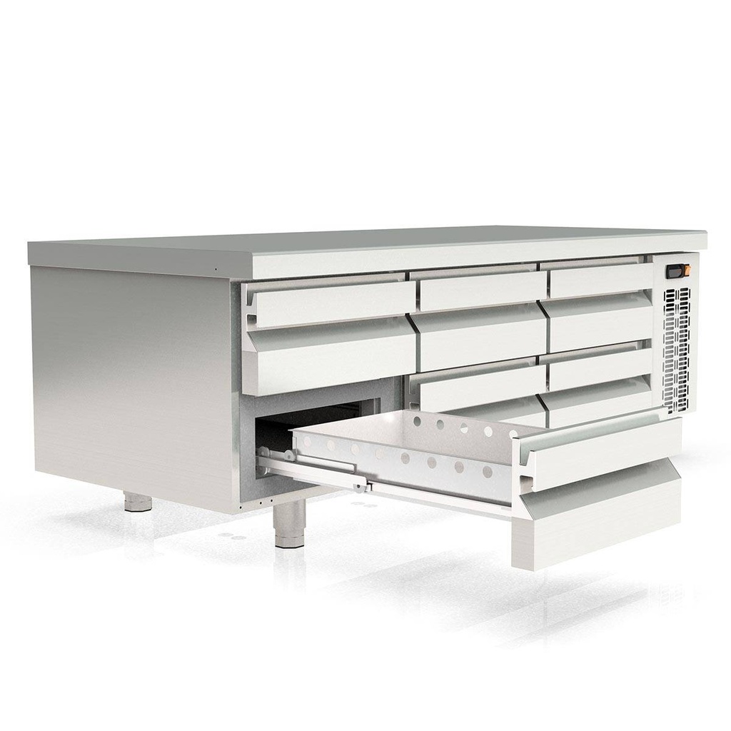 TOPLINE Unterbaukühltisch (Slim) / 3-fach GN 1/1 mit 6 Schubladen, 1600 x 700 mm