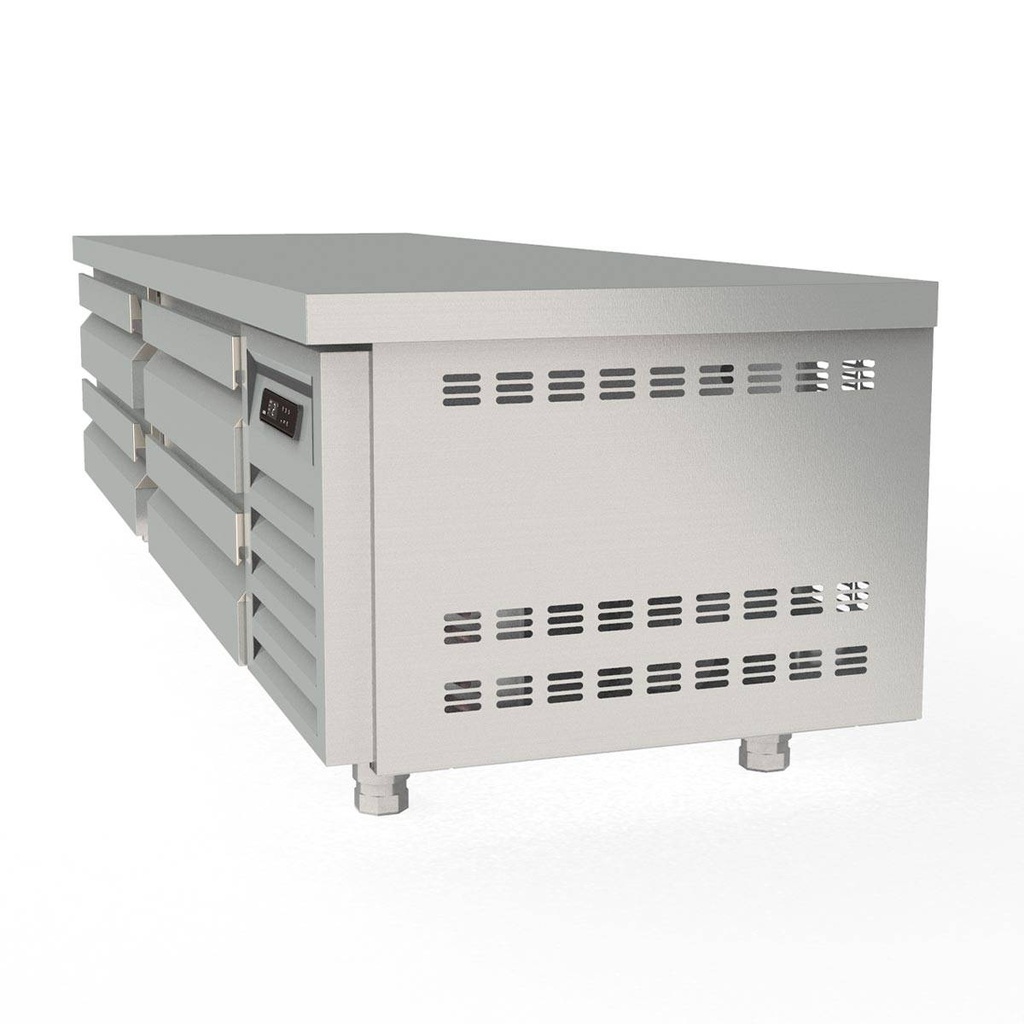 TOPLINE Unterbaukühltisch / 2-fach mit 4 Schubladen für GN 2/1 & GN 1/1, 1660 x 700 mm