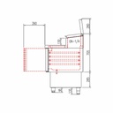 TOPLINE Belegstation / 2-fach mit Türen, Edelstahlaufsatz, GN 1/4, 925 x 700 mm