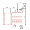 TOPLINE Belegstation / 4-fach mit Türen, Edelstahlaufsatz, GN 1/6, 2245 x 700 mm