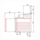 TOPLINE Belegstation / 2-fach mit Türen, EN 60x40, Edelstahlaufsatz, GN 1/3, 1495 x 800 mm