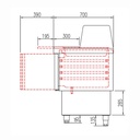 TOPLINE Saladette / 3-fach mit Türen, Glasaufsatz gerade, GN 1/6 & 1/9, 1375 x 700 mm