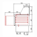 TOPLINE Kebabstation / 2-fach mit Türen, Glasaufsatz mit Zwischenetage, GN 1/3, 1345 x 700 mm