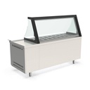 TOPLINE Zubereitungstisch / 3-fach mit Türen, Glasklappdeckel, GN 1/6, EN 60x40, 2020 x 800 mm