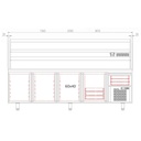 TOPLINE Pizzatisch / 4-fach mit Türen, EN 60x40, Schublade, Granitplatte grau, inkl. Kühlaufsatz, GN 1/4, 2615 x 800 mm