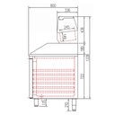 TOPLINE Pizzatisch / 3-fach mit 2 Türen, EN 60x40, Schubladenblock, Granitplatte grau, inkl. Kühlaufsatz, GN 1/4, 2020 x 800 mm