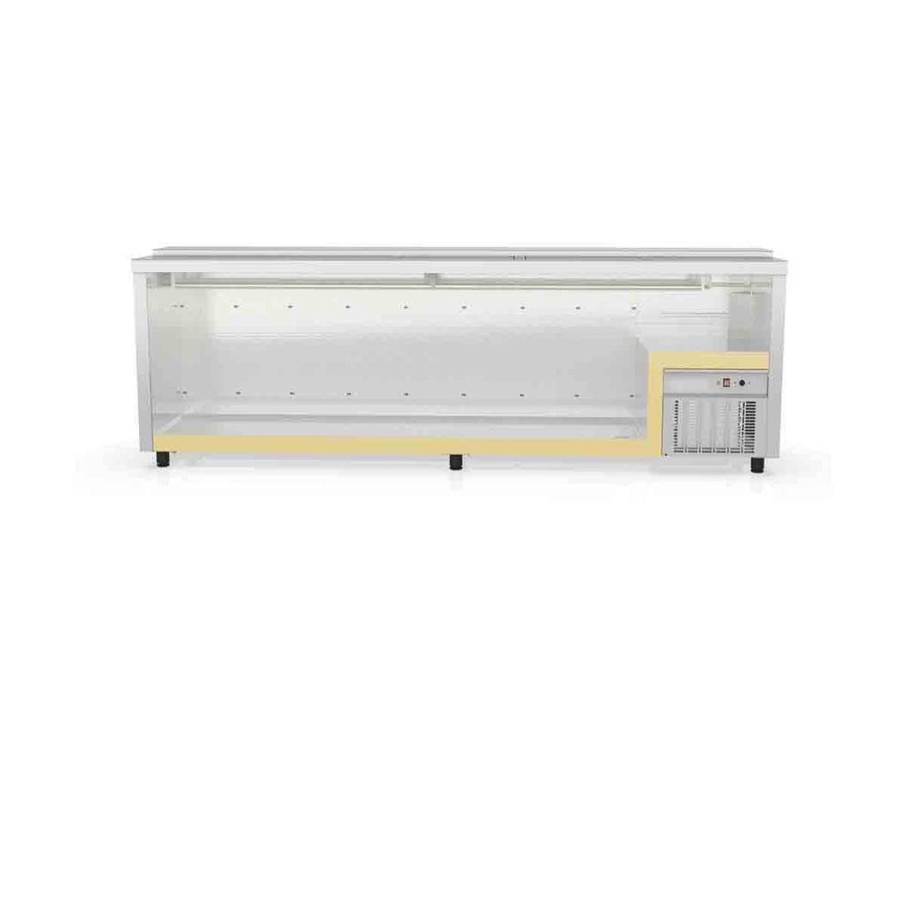 TOPLINE Getränkekühltruhe mit 3 Edelstahlschiebedeckeln, 420 Liter, 1500 x 550 mm