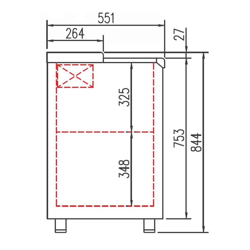 TOPLINE Getränkekühltruhe mit 5 Edelstahlschiebedeckeln, 720 Liter, 2480 x 550 mm