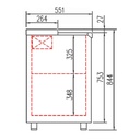 TOPLINE Getränkekühltruhe mit 5 Edelstahlschiebedeckeln, 720 Liter, 2480 x 550 mm