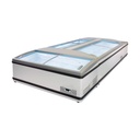 TOPLINE Tiefkühltruhe 900 mit Glasschiebedeckel, Weiß, Kopfendtruhe für Kombinationen, LED, 1970 x 865 mm
