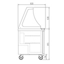 TOPLINE Zubereitungstisch / 2-fach mit Türen, Glasklappdeckel, auf Rollen, GN 1/6, 1228 x 830 mm