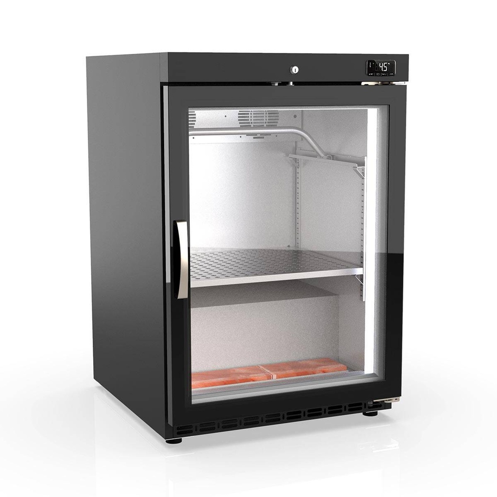 TOPLINE Reifeschrank Dry-Aging Schwarz, 120 Liter, 20 kg Fleisch, 600 x 650 mm