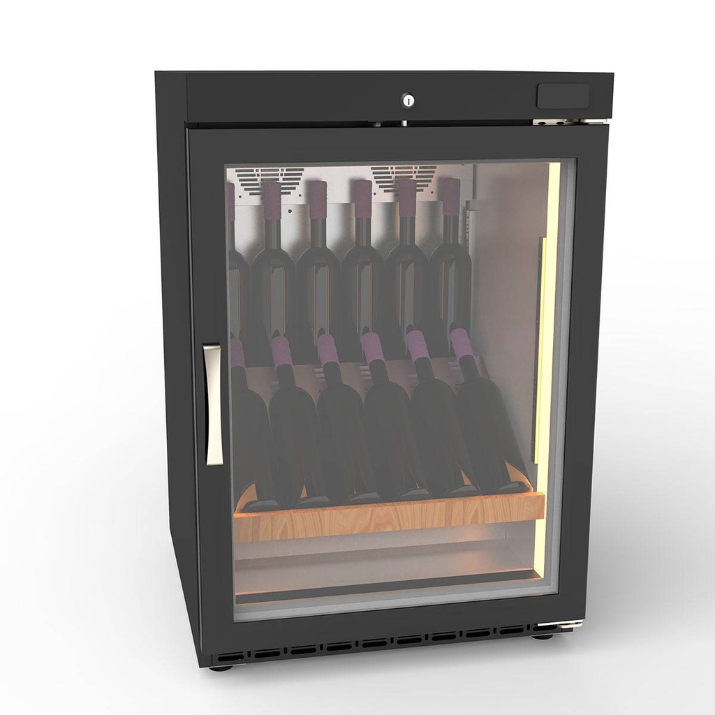 TOPLINE Weinkühlschrank 650 Schwarz, 120 Liter, 26 Flaschen, 600 x 650 mm