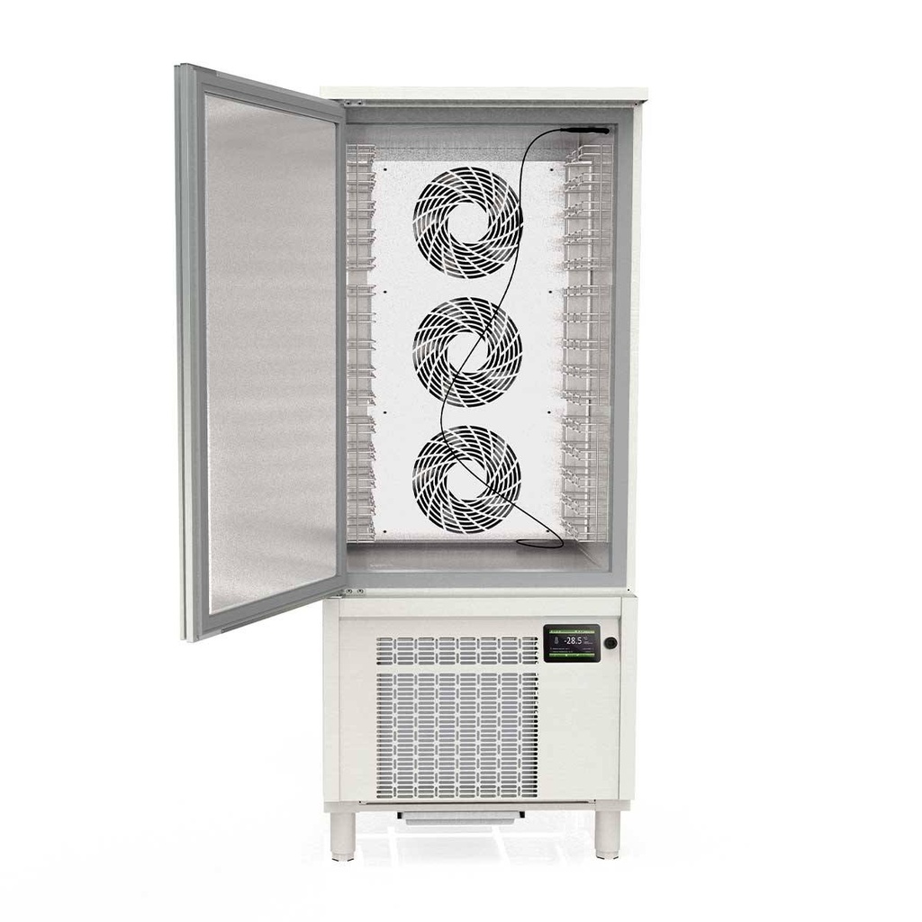 TOPLINE Schockfroster Edelstahl, für 15x GN1/1 (40 mm) oder 15x EN 60x40, 800 x 800 mm