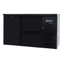 Barkühltisch schwarz / 1 Tür & 2 Schubladen - 280 l, 1465 x 520 mm
