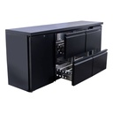 Barkühltisch schwarz / 1 Tür & 4 Schubladen - 425 l, 2005 x 520 mm