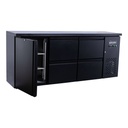 Barkühltisch schwarz / 1 Tür & 4 Schubladen - 425 l, 2005 x 520 mm