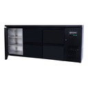 Barkühltisch schwarz / 1 Tür & 4 Schubladen - 425 l, 2005 x 520 mm