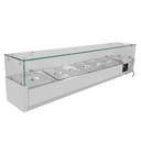 Kühlaufsatz mit Glasabdeckung 7xGN1/3, 1600 x 395 mm