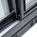 Barkühlschrank schwarz / 2 Glasschiebetüren, Höhe 900 mm, 900 x 520 mm