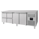 Kühltisch / 2 Türen & 4 Schubladen - Monoblock, 2230 x 700 mm