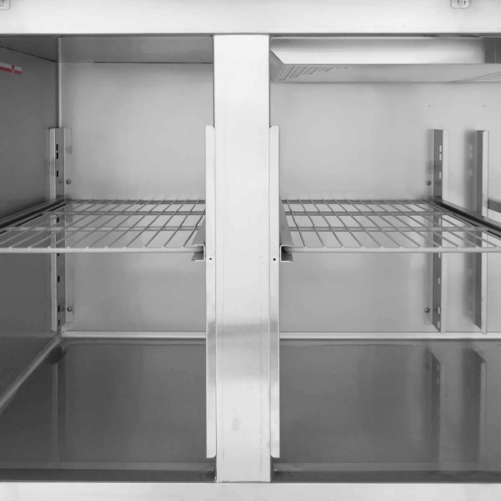 Kühltisch / 2 Türen & 4 Schubladen inkl. Aufkantung - Monoblock, 2230 x 700 mm