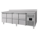 Kühltisch / 8 Schubladen inkl. Aufkantung - Monoblock, 2230 x 700 mm