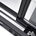 Barkühlschrank schwarz / 2 Glasschiebetüren, Höhe 840 mm, 900 x 520 mm