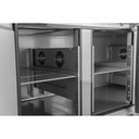 Salattheke / 3-fach mit Türen, Glasaufbau, für 5x GN 1/1 "grau", 2000 x 800 mm