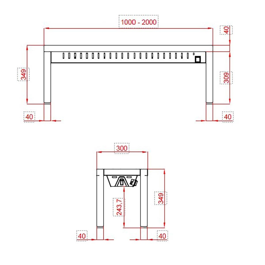 TOPLINE Wärmebrücke / 1 Etage, 1300 x 300 mm