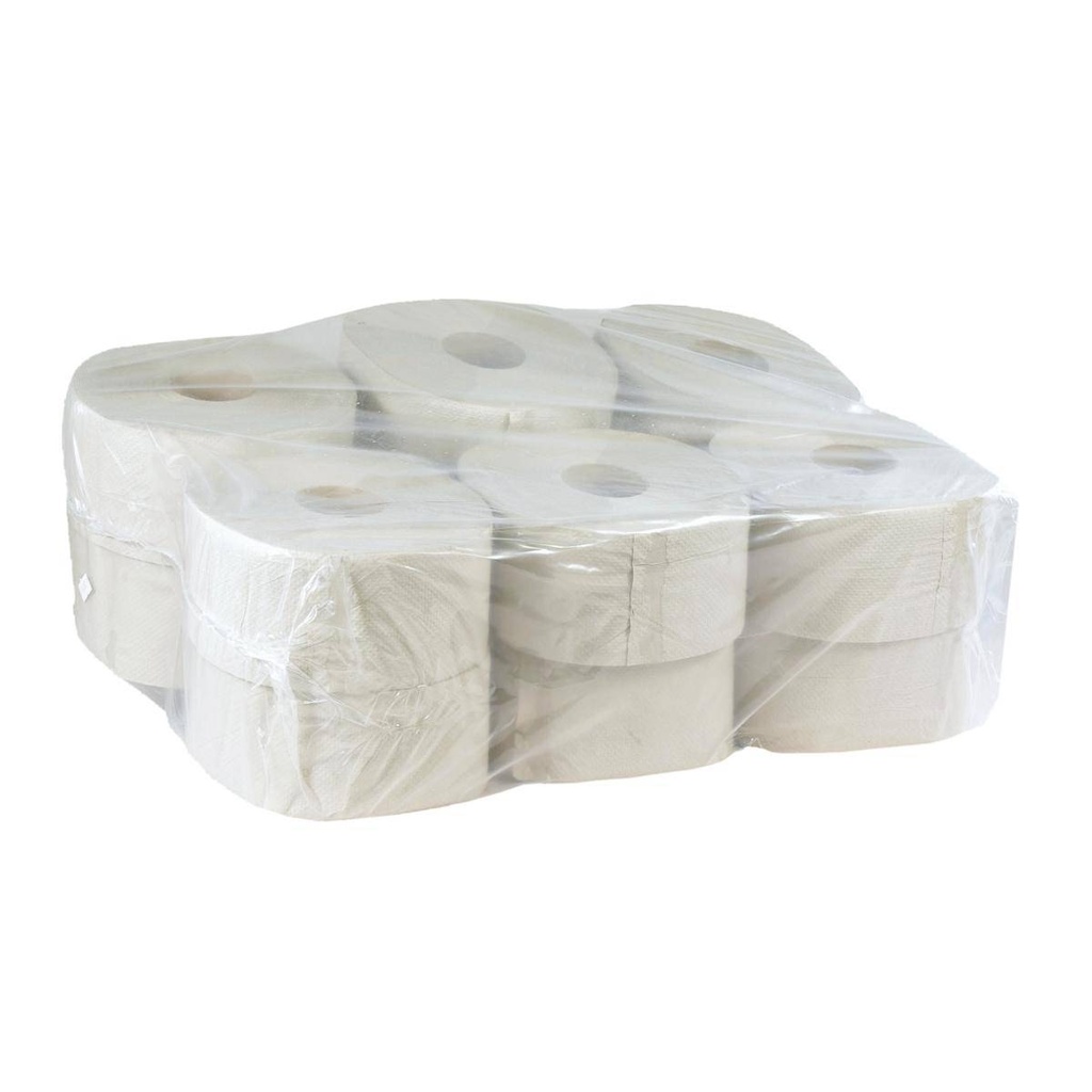 Toilettenpapier Großrolle 1-lagig, recycling, 130 m lang, 9 cm breit | 12 Rollen/Sack