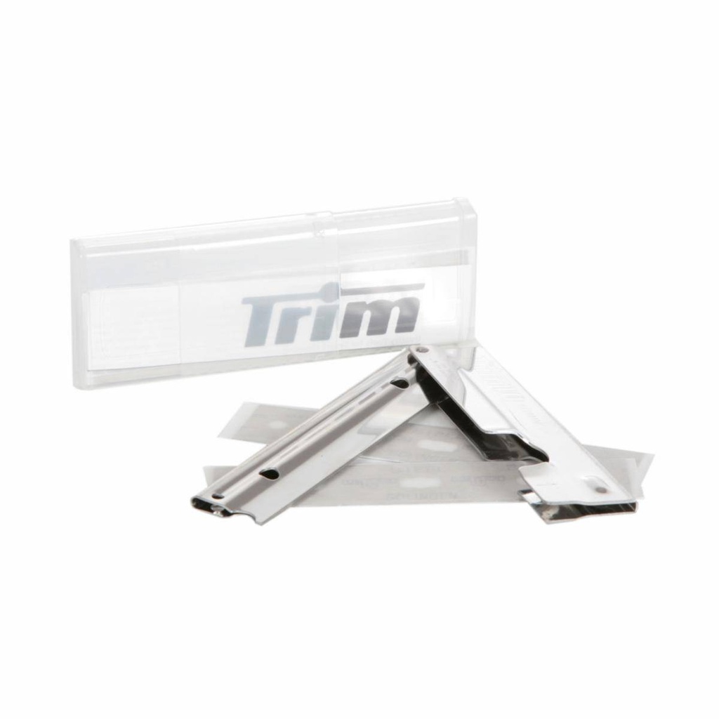 TRIM 10 + 1, Etui mit Edelstahlhalter + 10 Glasschaber-Klingen 10 cm | TM100