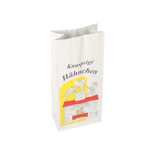 100 Hähnchenbeutel, Papier mit Alu-Einlage 24 cm x 10,5 cm x 6 cm "Max & Moritz" 1/2