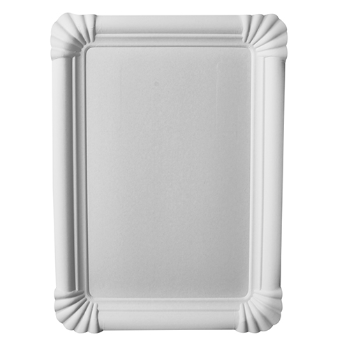 250 Teller, Pappe "pure" eckig 16,5 cm x 23 cm weiss