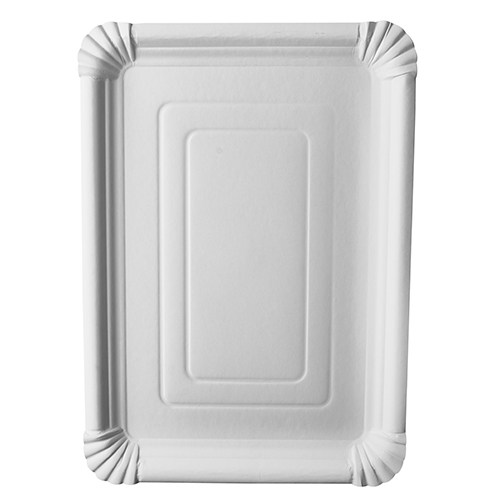 125 Teller, Pappe "pure" eckig 24 cm x 33 cm weiss
