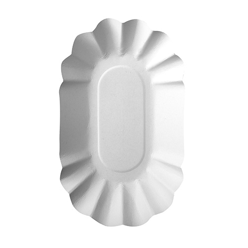 250 Schalen, Pappe "pure" oval 9 cm x 16 cm x 3 cm weiss