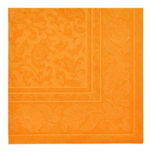 20 Servietten "ROYAL Collection" 1/4-Falz 40 cm x 40 cm orange "Ornaments"