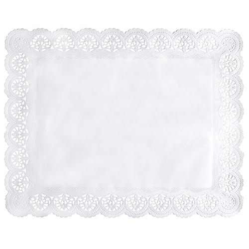 100 Spitzenpapiere eckig 46 cm x 36 cm weiss