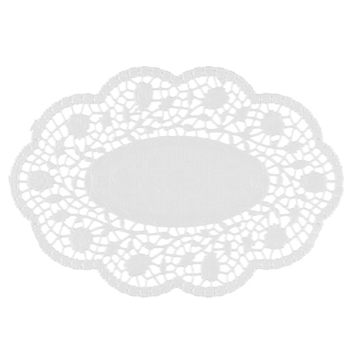 500 Mokkadeckchen oval 22 cm x 15 cm weiss
