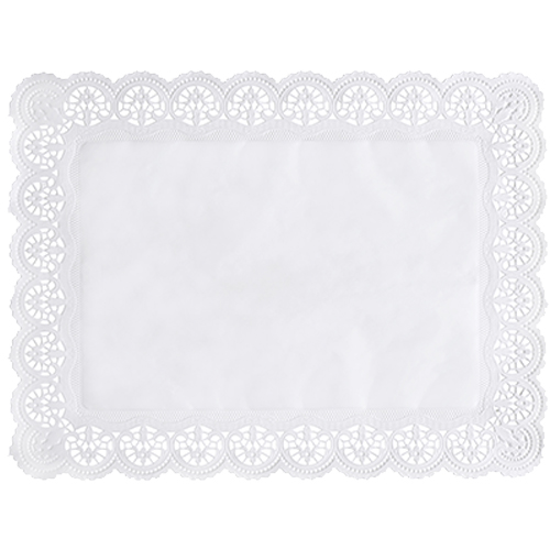 100 Spitzenpapiere eckig 40 cm x 30 cm weiss