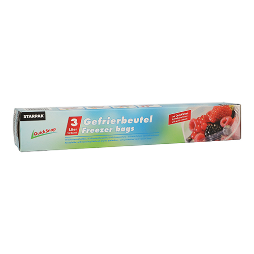 15 QuickSnap Gefrierbeutel 3 L 28 cm x 27 cm transparent in Faltschachtel
