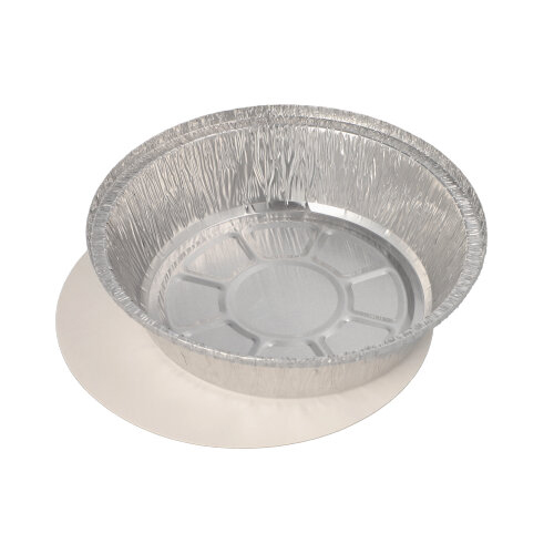 25 Schalen, Alu + Einlegedeckel, PP-beschichtet rund 0,77 L Ø 18,2 cm · 4 cm