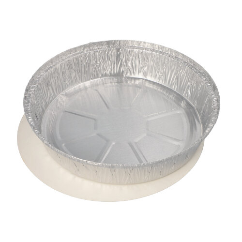 25 Schalen, Alu + Einlegedeckel, PE-beschichtet rund 1 L Ø 23 cm · 4,4 cm