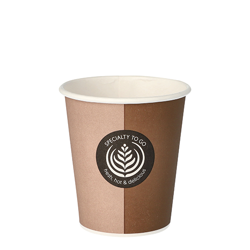 50 Trinkbecher, Pappe "To Go" 0,2 L Ø 8 cm · 9,1 cm "Barista Time"