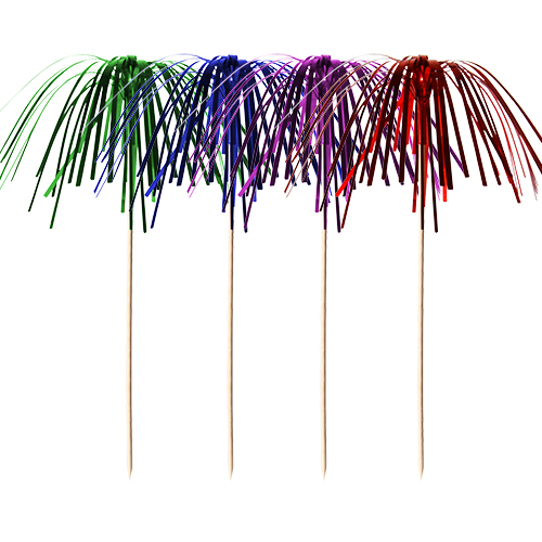 100 Deko-Picker 15,5 cm farbig sortiert "Feuerwerk"